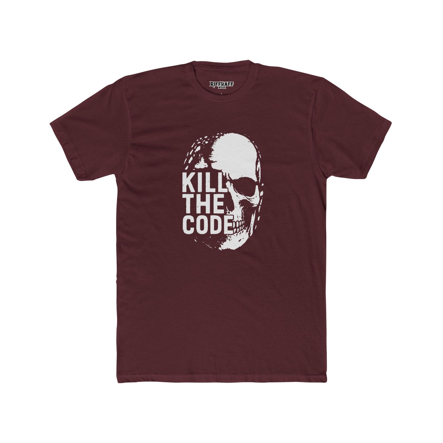 Unisex Cotton Crew Tee - 'Kill The Code' Skull Graphic Shirt for Bold Statement Wear - Riff Raff Wear