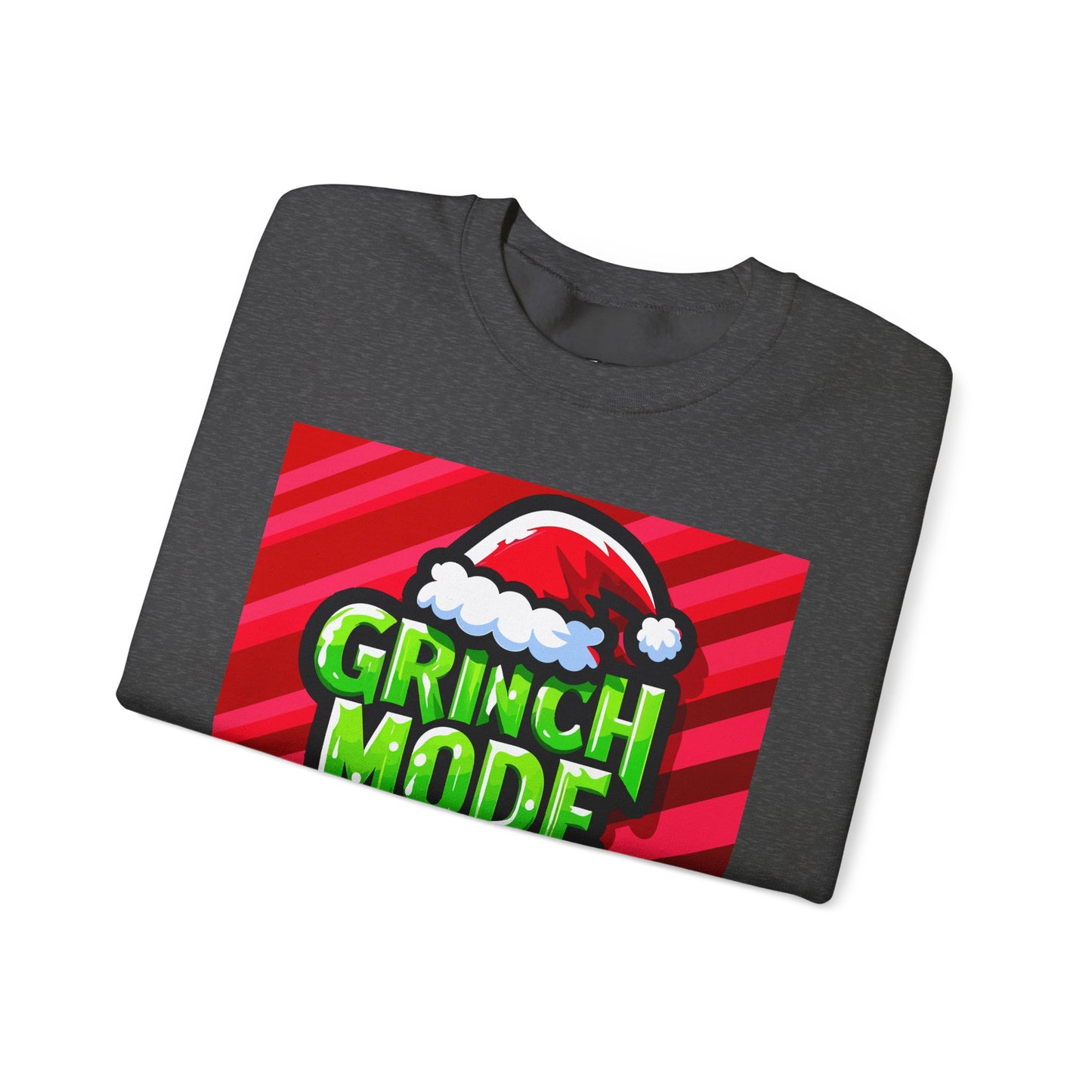 Grinch Mode Crewneck Sweatshirt, Christmas Attire, Holiday Sweatshirt, Festive Gift, Cozy Winter Wear, Funny Christmas Sweater - Riff Raff Wear