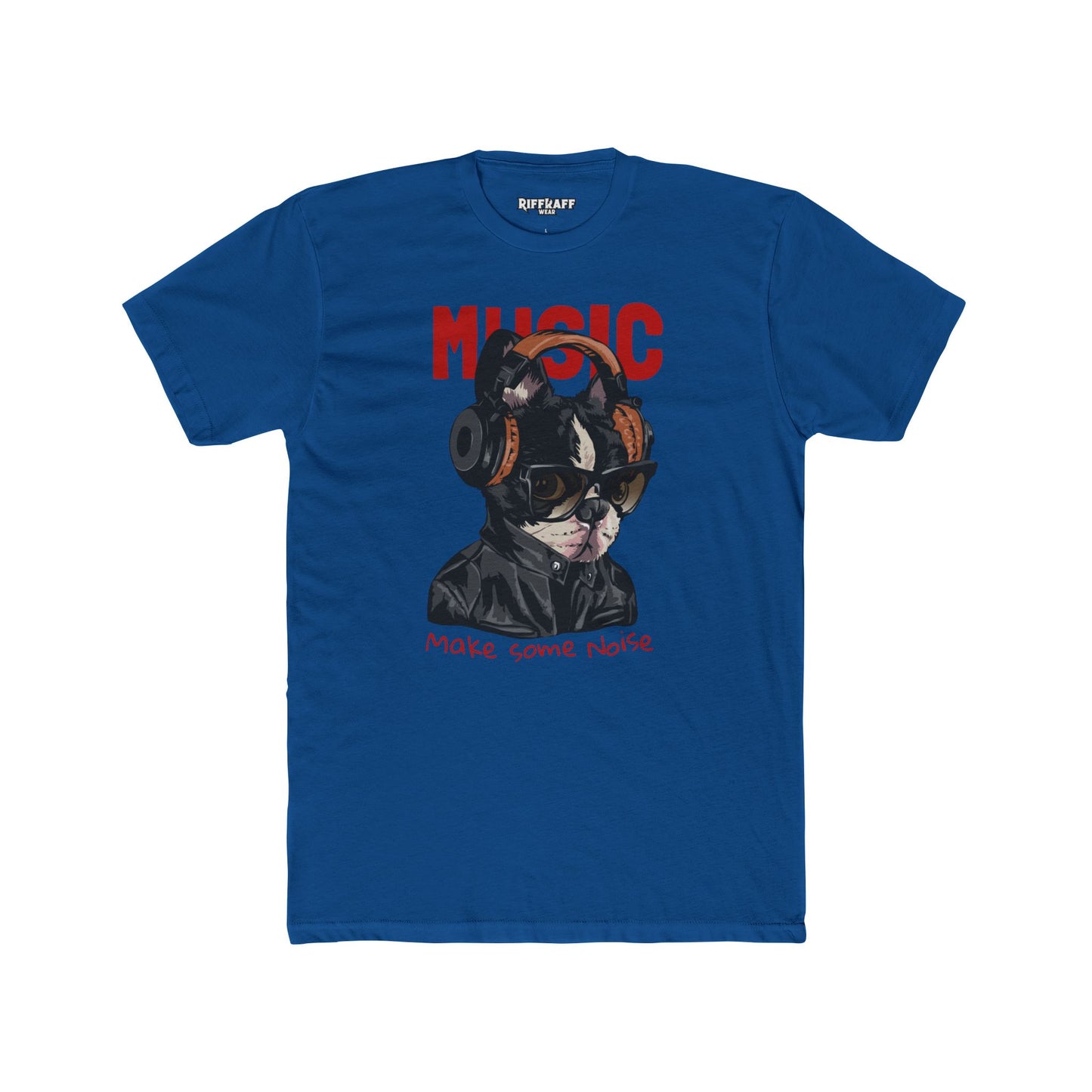 PetNique - Cool Dog Music Crew Tee - Unisex Cotton T-Shirt for Dog Lovers and Music Enthusiasts - Riff Raff Wear