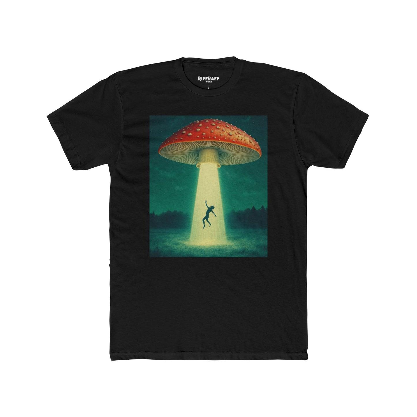 Mystical UFO Unisex Cotton Crew Tee, Alien Shirt - Riff Raff Wear