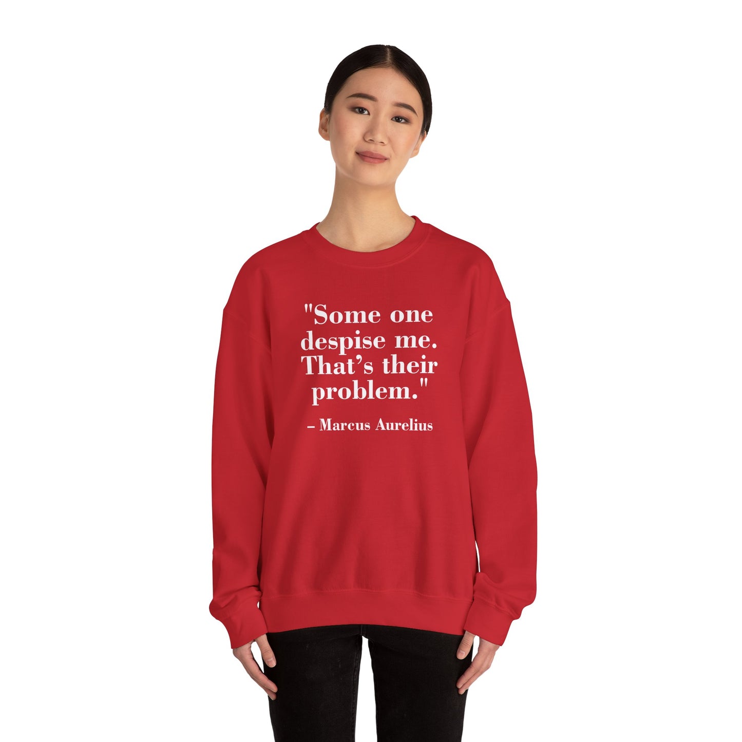 Mindforge Quotes "Some one despise me, That's their problem" -Marcus Aurelius - Unisex Heavy Blend™ Crewneck Sweatshirt - Riff Raff Wear
