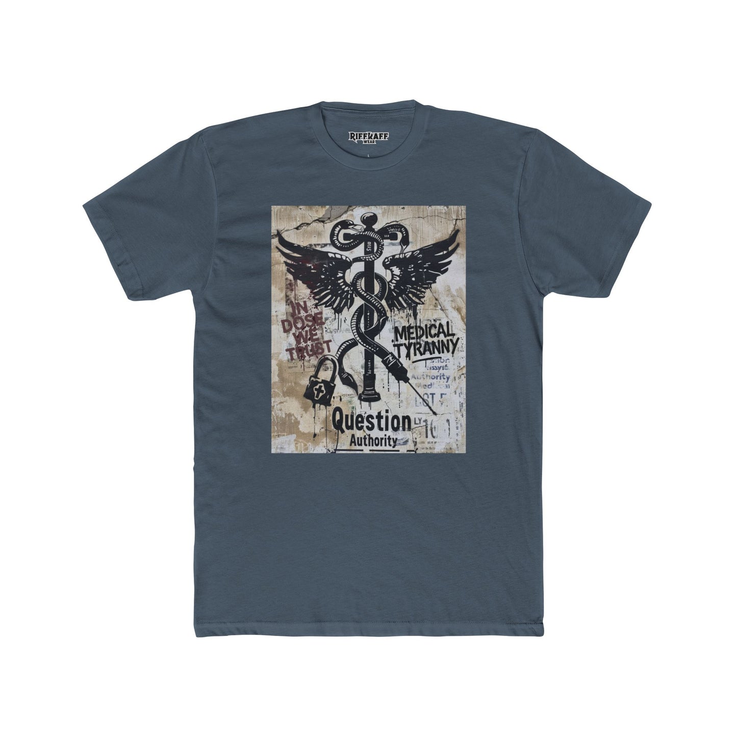 Unisex Cotton Crew Tee - Question Authority Free Thinkers Political Art - Riff Raff Wear