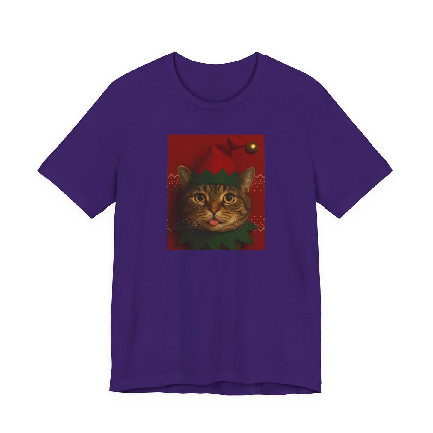 Festive Cat Elf T-Shirt, Christmas Tee, Holiday Gift, Cute Cat Lover Shirt, Unisex Apparel, Funny Christmas Top - Riff Raff Wear