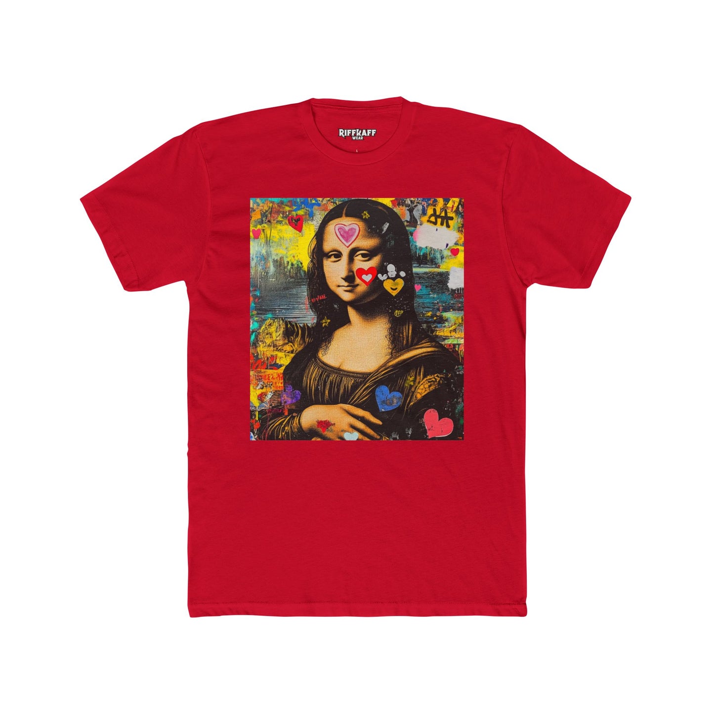 Colorful Mona Lisa Unisex Cotton Crew Tee, Artistic T-shirt, Gifts for Art Lovers, Casual Wear - Riff Raff Wear