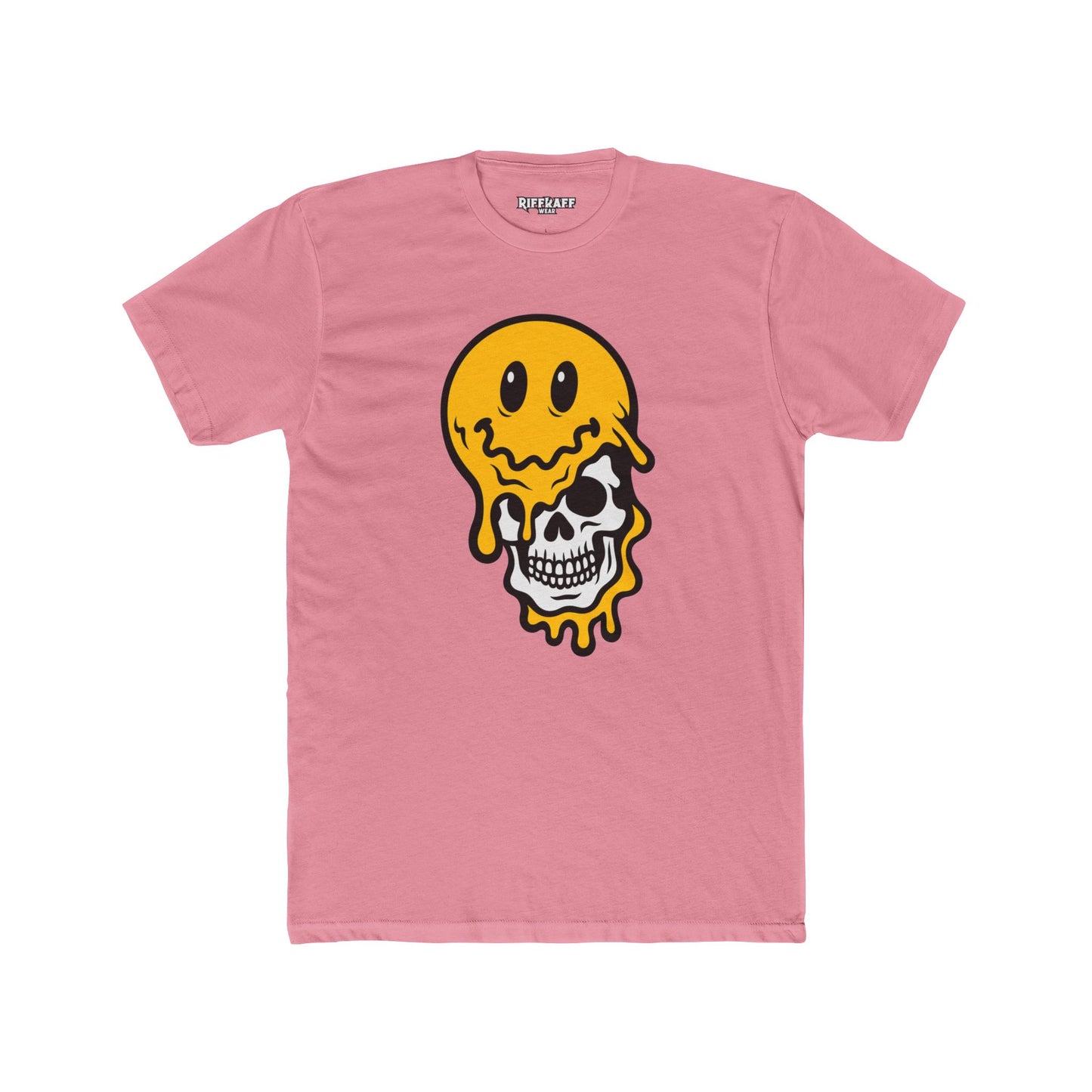 Trendy Graphic Tee: Melting Smile Skull Design - Unisex Cotton Crew Shirt, Casual Wear, Streetwear