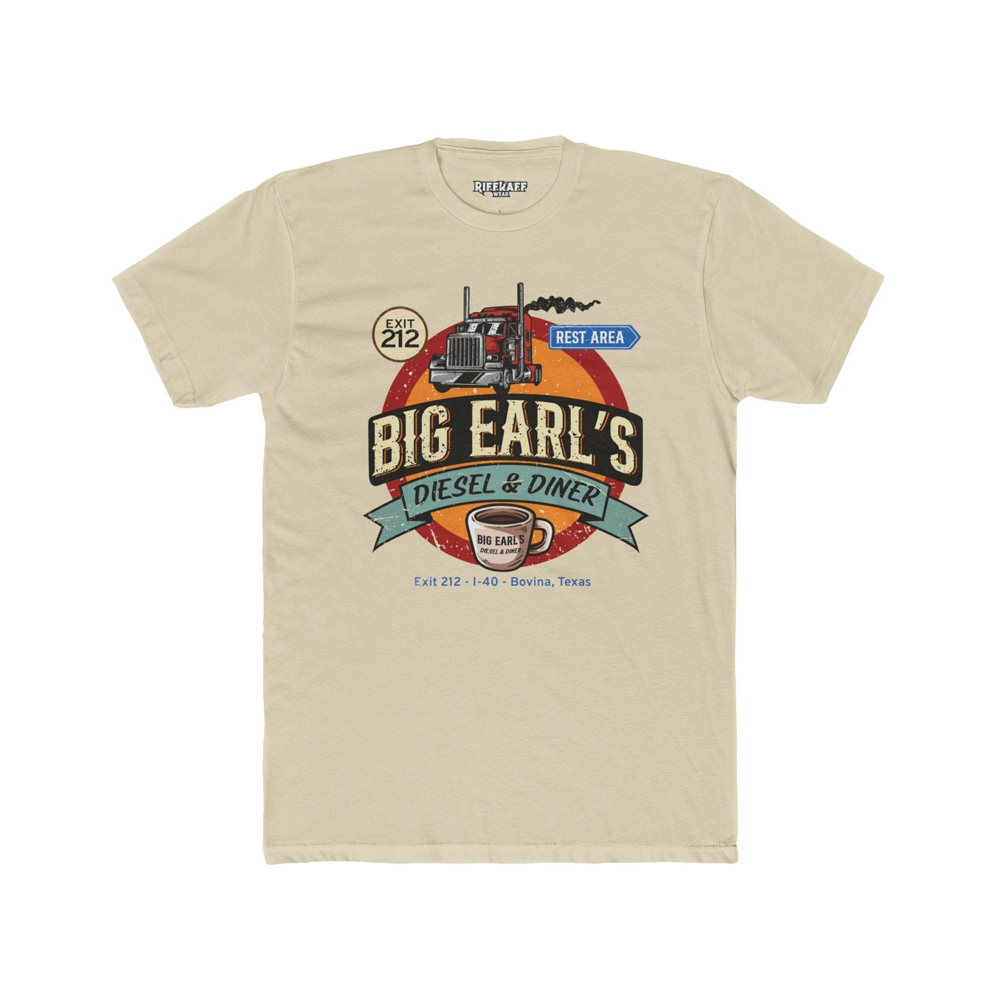 Big Earl's Diesel & Diner Graphic Tee - Unisex Cotton Crew Shirt - Riff Raff Underground
