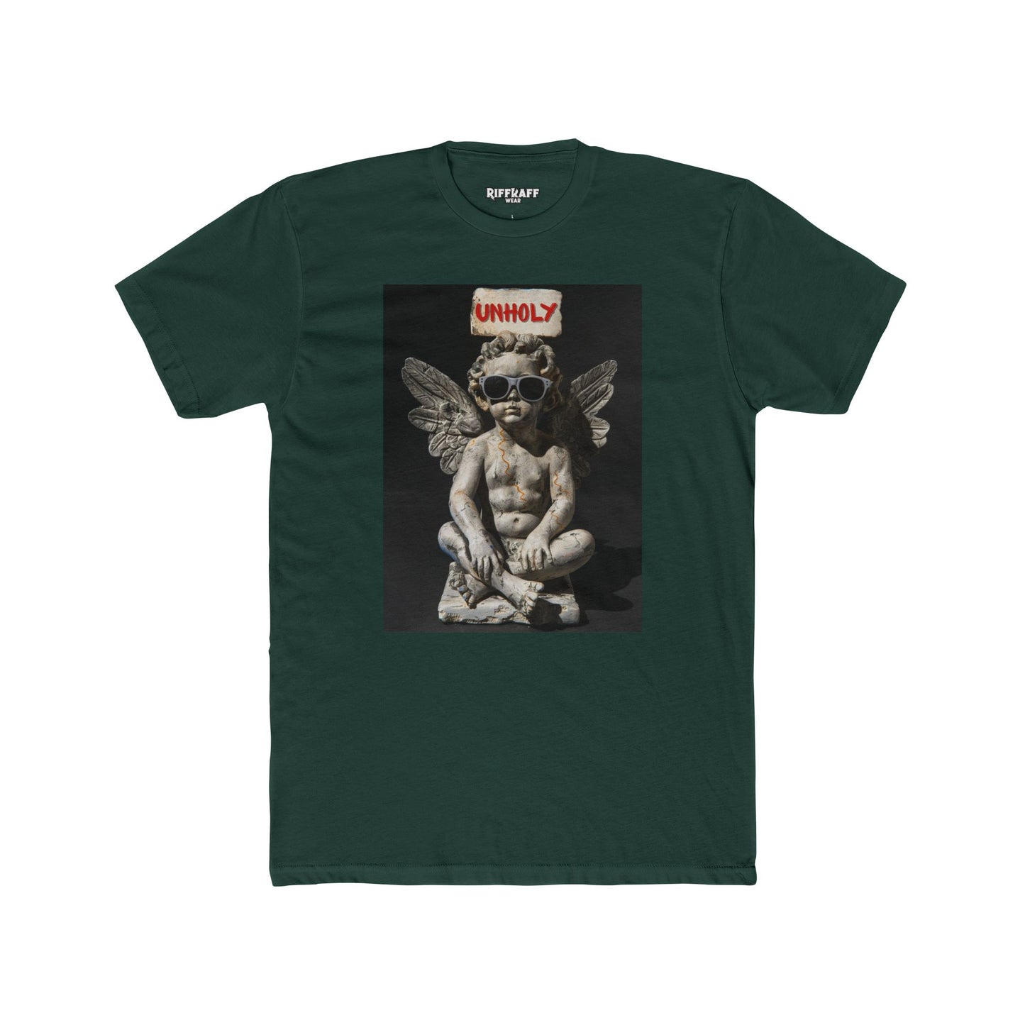 Unisex Cotton Crew Tee - Unholy Angel Graphic Tee for Bold Souls _Riff Raff Wear