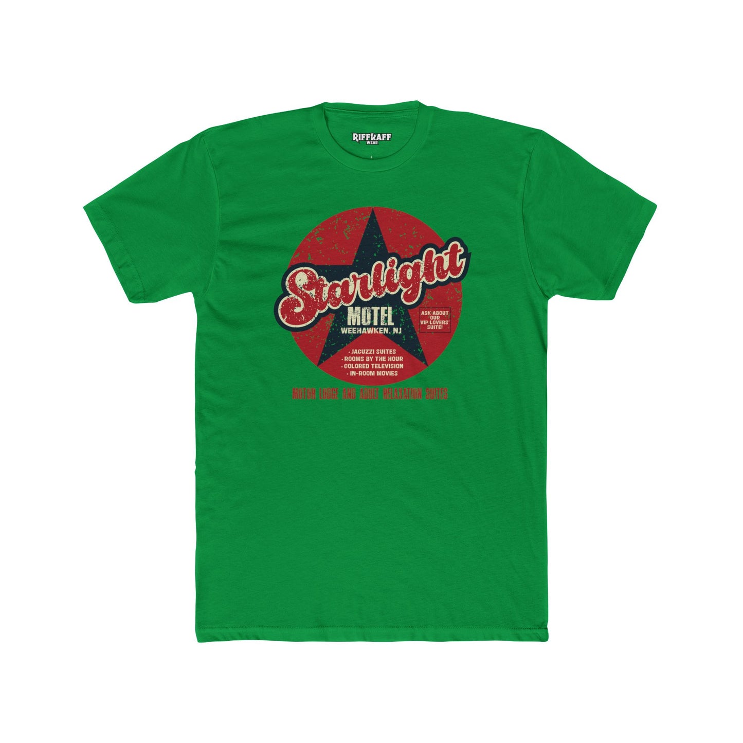 Vintage Starlight Motor Unisex Cotton Crew Tee - Hourly, Nightly, and Regretfully - Riff Raff Underground