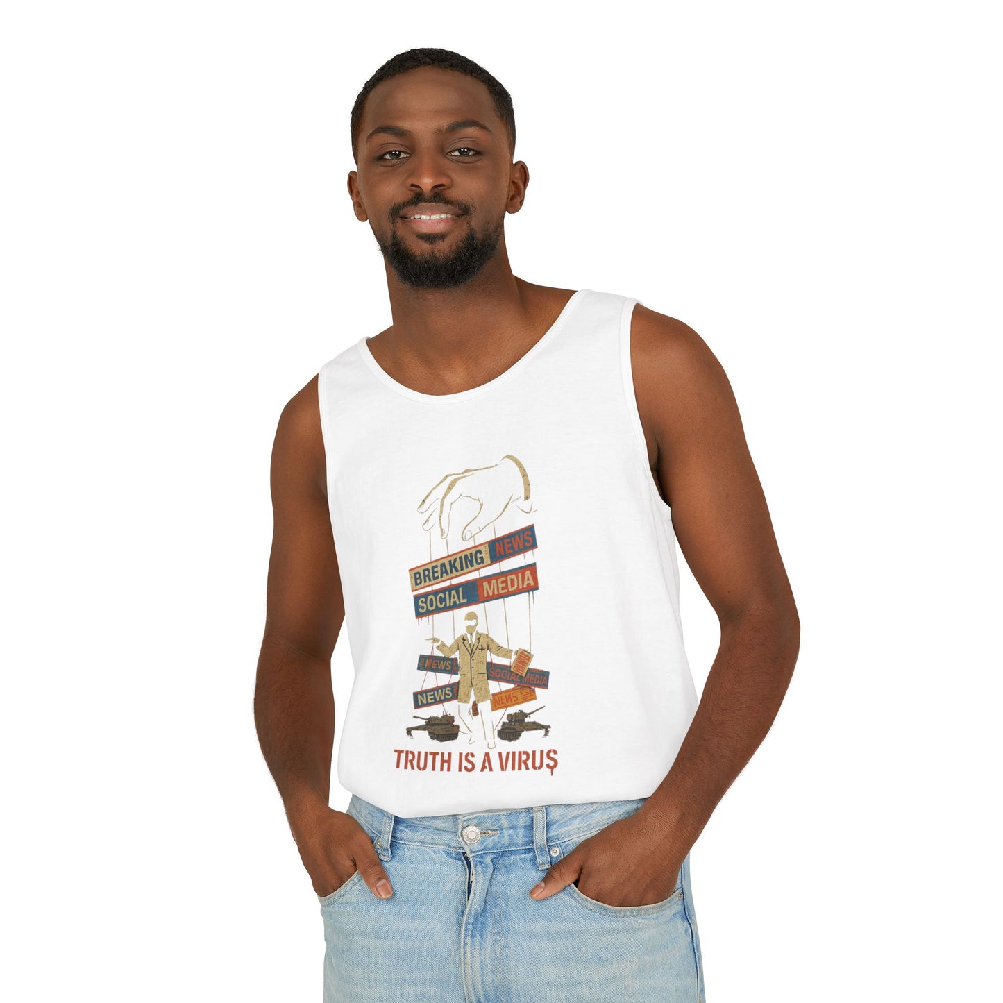 Graphic Unisex Tank Top - 'Truth is a Virus' - Riff Raff Wear