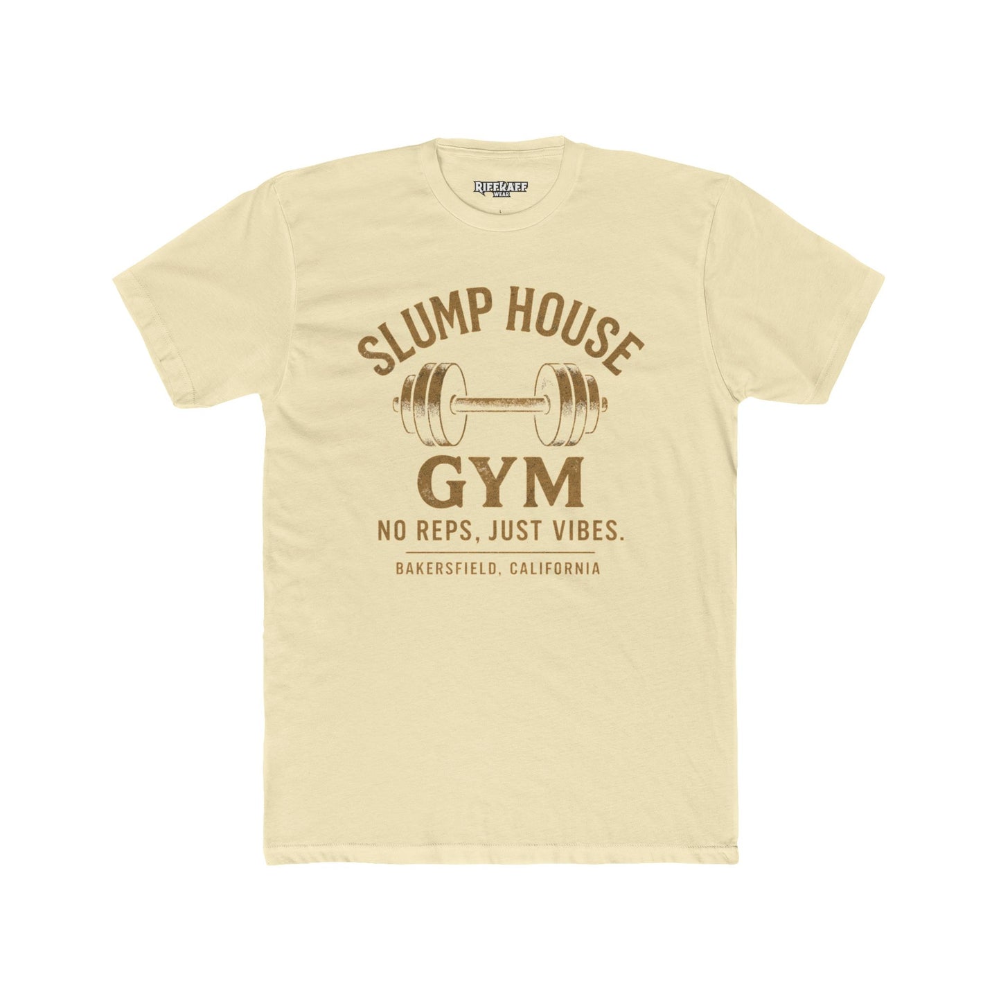 Unisex Cotton Crew Tee - Slump House Gym | No Reps, Just Vibes | Perfect for Fitness Enthusiasts - Riff Raff Underground