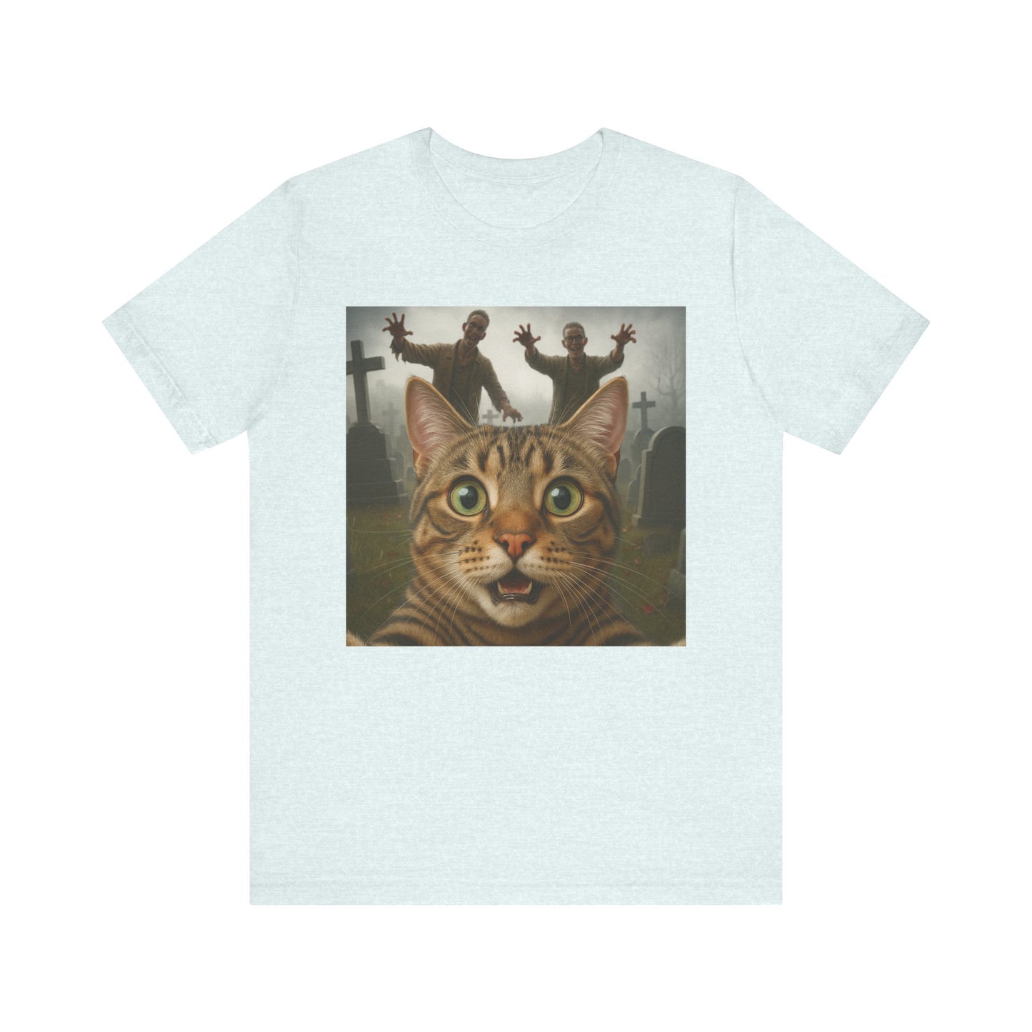 Zombie Cat Halloween Tee, Cute Cat Shirt, Unisex Graphic Tee, Funny Pet Lover Gift, Halloween Costume Top - Riff Raff Wear
