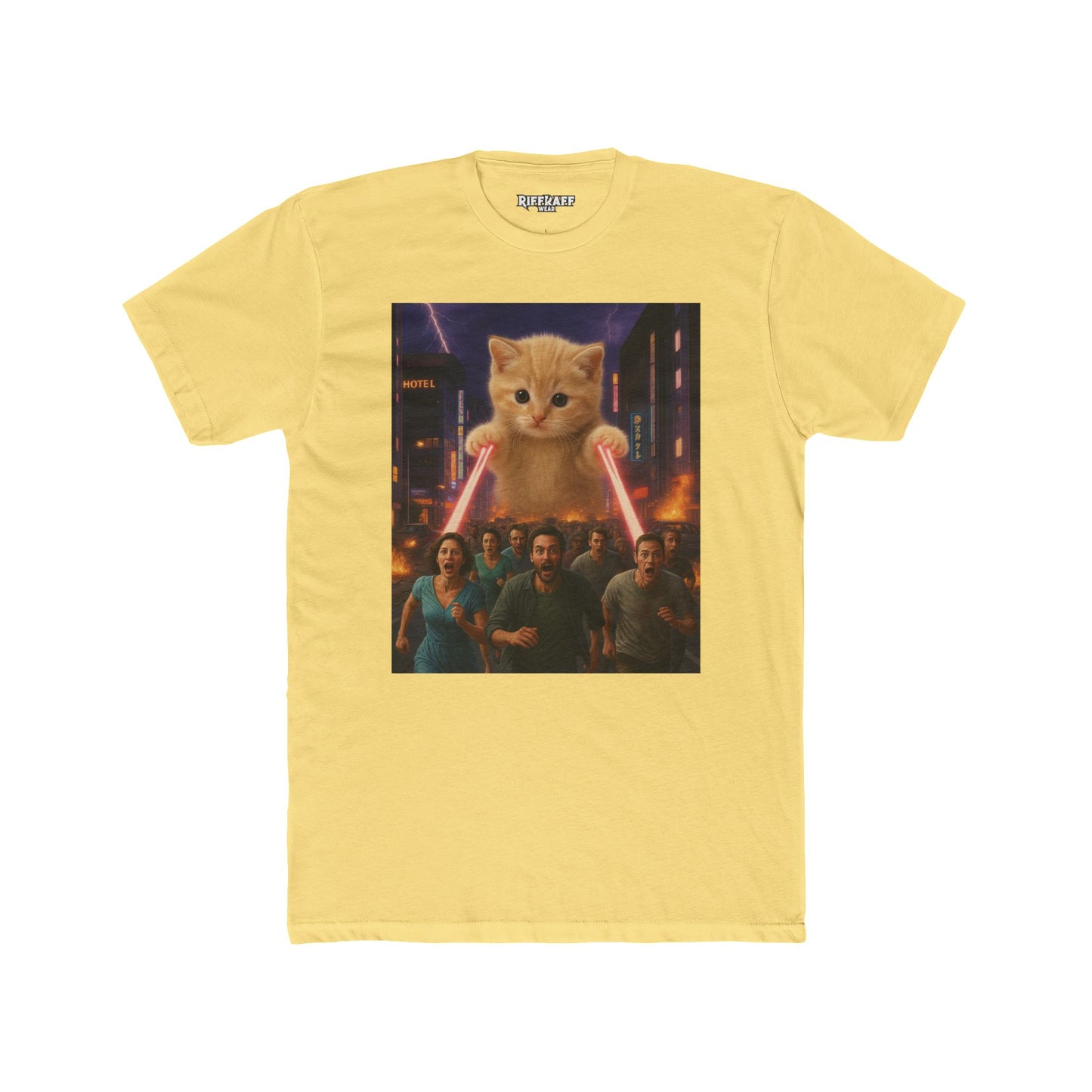 Funny Cat Hero Unisex Cotton Crew Tee - Perfect for Casual Wear - Riff Raff Wear