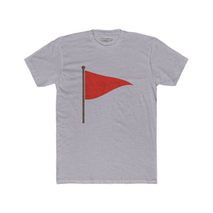 Unisex Cotton Crew Tee with Red Flag Design - Casual Wear for Trendsetters - Riff Raff Wear