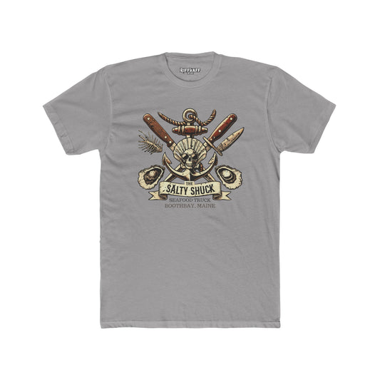 Salty Shuck Seafood Truck Crew Tee | Vintage Inspired Unisex Cotton T-Shirt - Riff Raff Underground