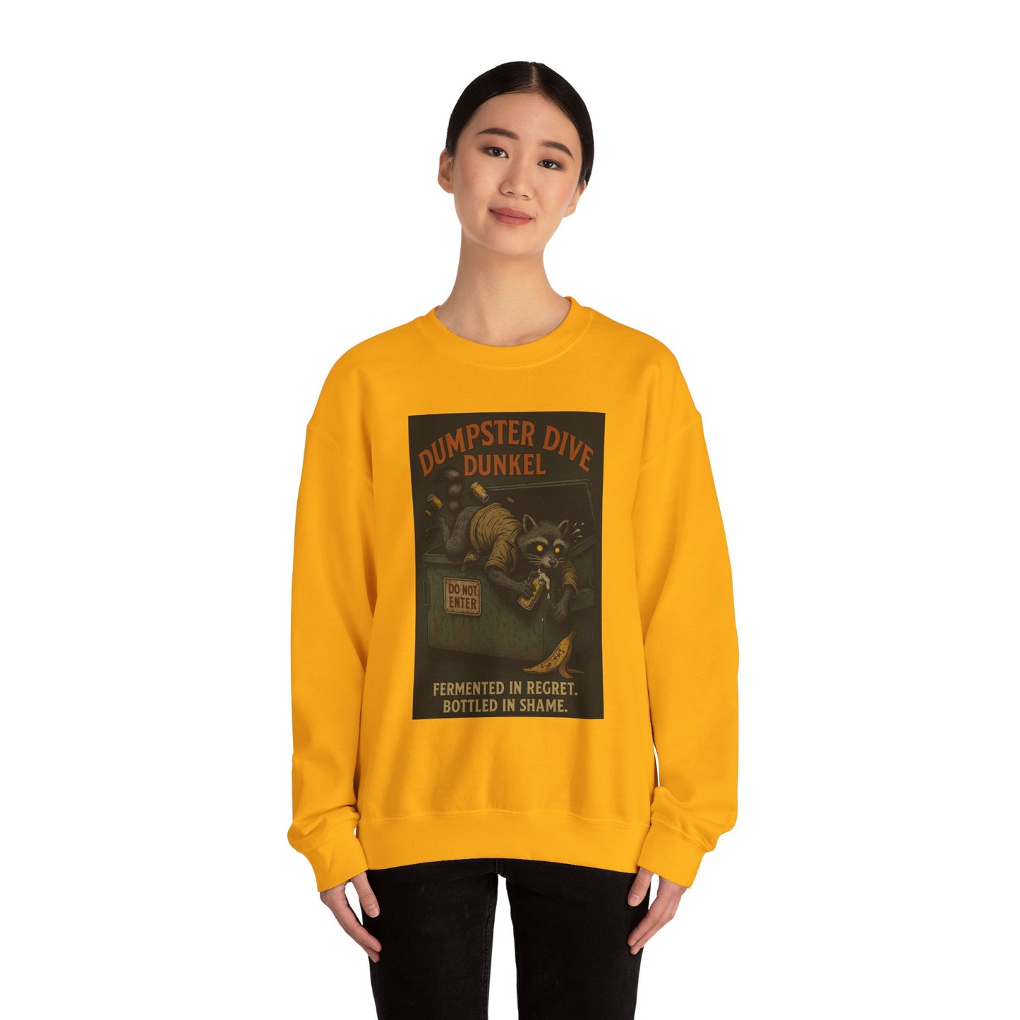 Dumpster Dive Funny Sweatshirt - Unisex Crewneck for Animal Lovers - Riff Raff Wear Underground