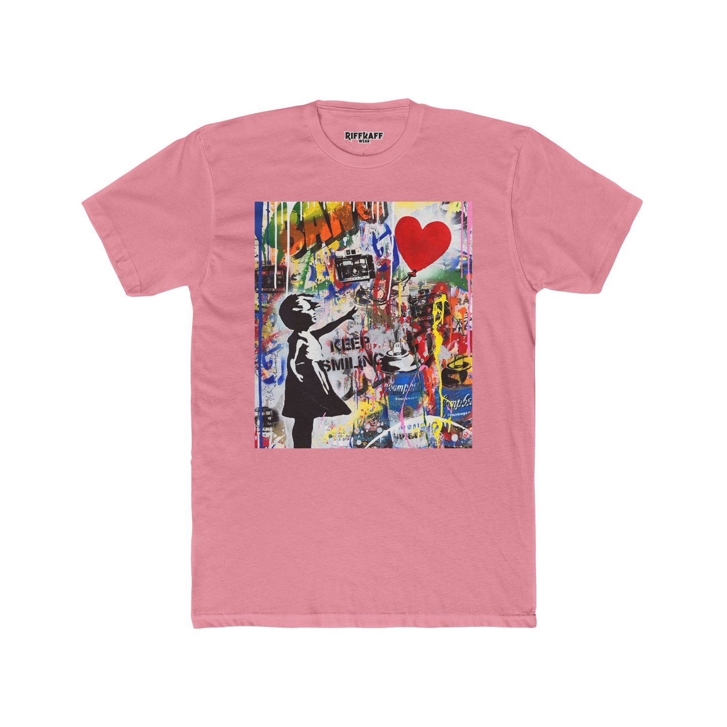 Streetwear - Graffiti Art Keep Smiling -Unisex Cotton Crew Tee - Riff Raff Wear