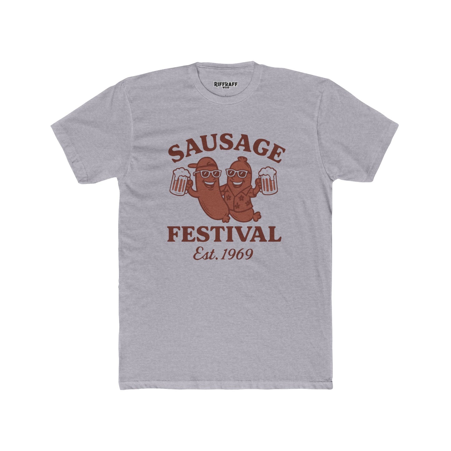 Sausage Festival Unisex Cotton Crew Tee | Fun & Festive Shirt for Food Lovers - Riff Raff Wear