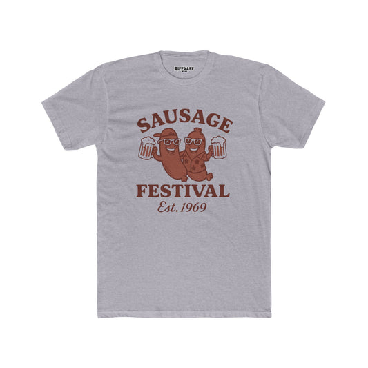 Sausage Festival Unisex Cotton Crew Tee | Fun & Festive Shirt for Food Lovers - Riff Raff Wear
