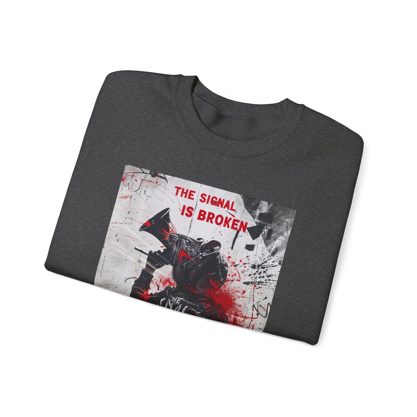 Unisex Crewneck Sweatshirt - "The Signal is Broken" Graphic Design - Riff Raff Wear