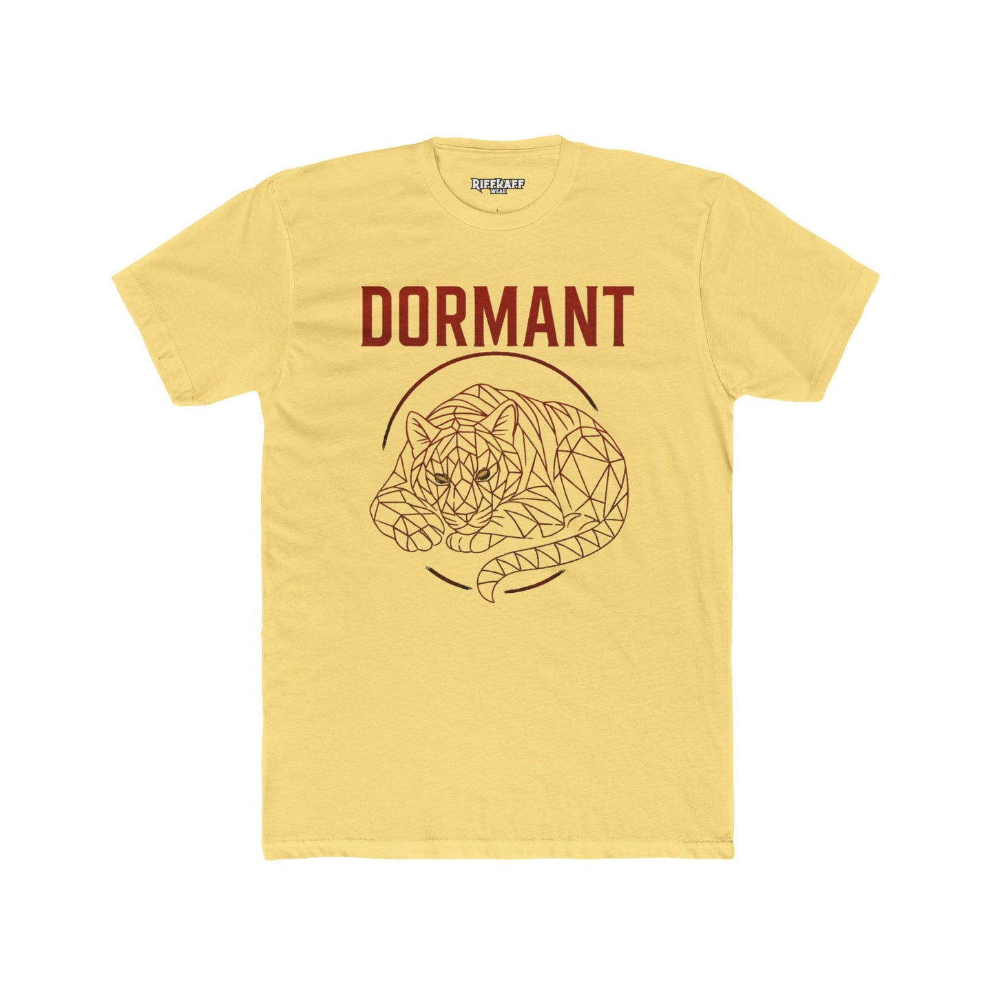 Dormant Tiger Unisex Cotton Crew Tee - Minimalist Animal Graphic T-Shirt - Riff Raff Wear