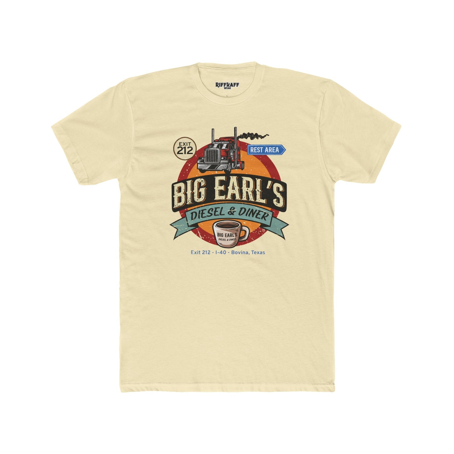 Big Earl's Diesel & Diner Unisex Cotton Crew Tee - Where Regret Gets Refueled - Riff Raff Underground