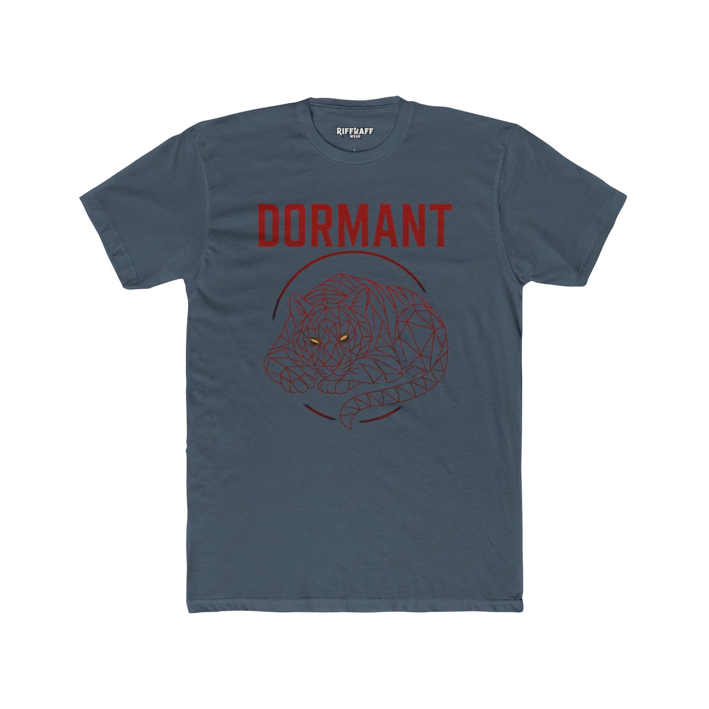 Dormant Tiger Unisex Cotton Crew Tee - Minimalist Animal Graphic T-Shirt - Riff Raff Wear