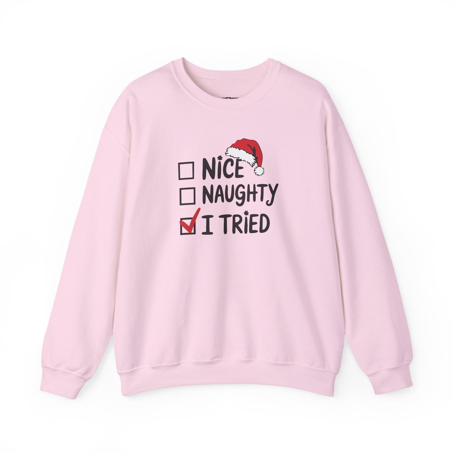 Christmas Sweatshirt, Funny Holiday Gift, Cozy Crewneck, Naughty Nice Humor, Unisex Winter Style, Festive Apparel - DMHoops.com