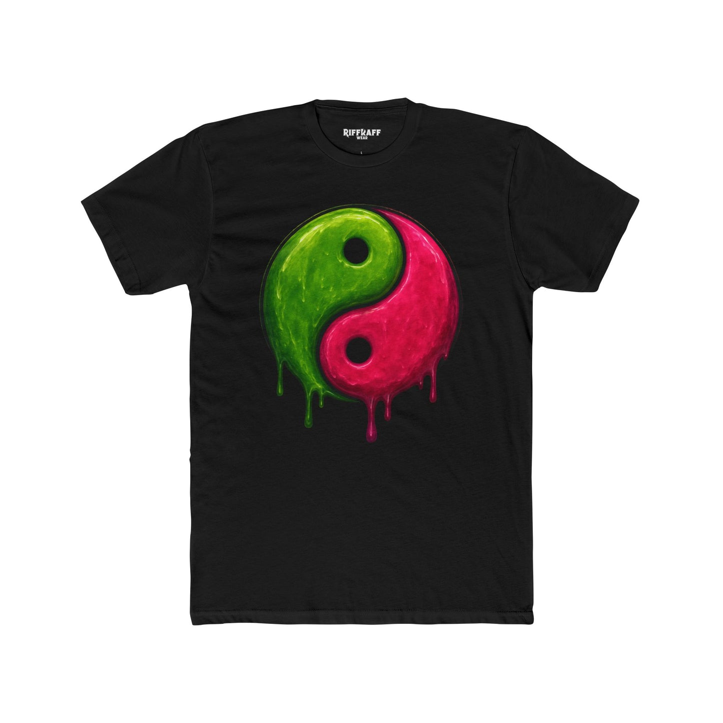 Yin Yang Drip Unisex Cotton Crew Tee - Stylish & Fun Graphic Tee for Everyday Wear - Riff Raff Wear