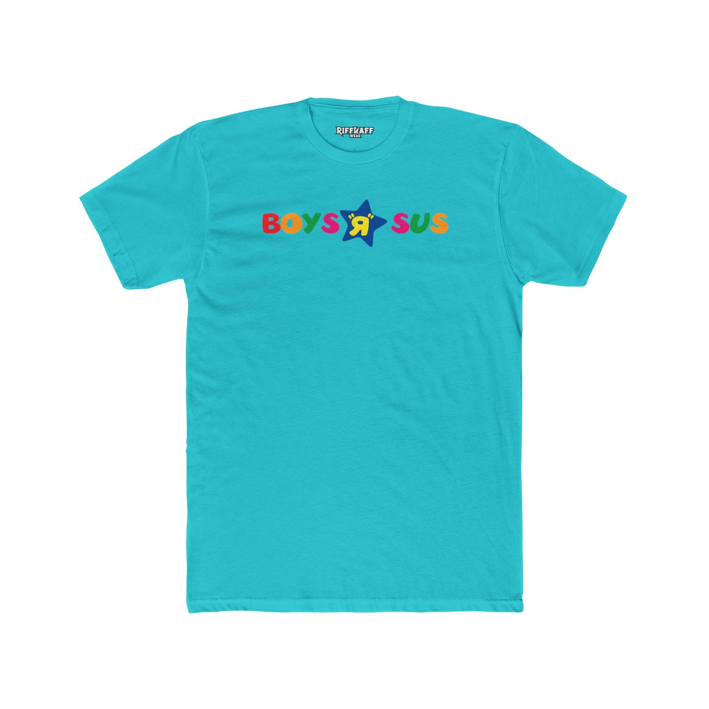 Colorful 'Boys R Sus' Unisex Cotton Crew Tee - Parody Logo Series - Riff Raff Wear