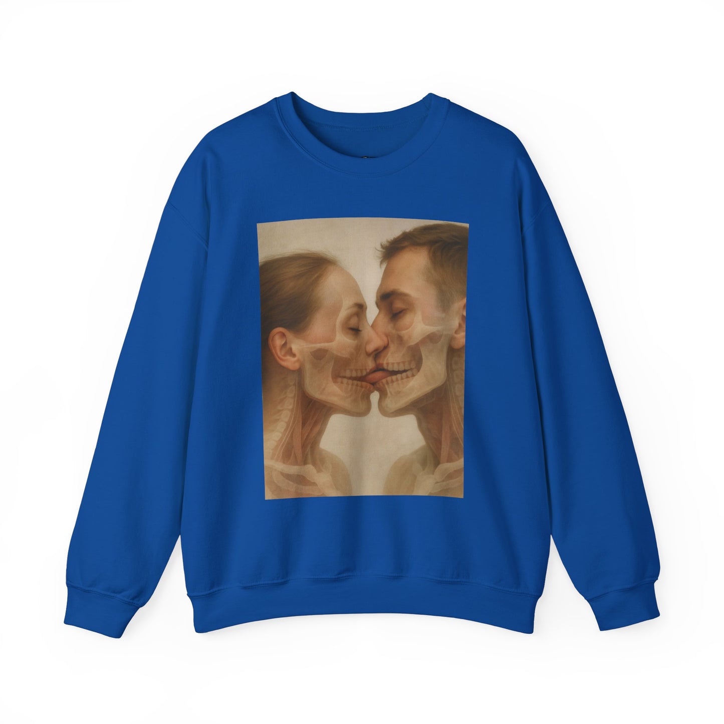 Romantic Skull Art Sweatshirt - Unisex Cozy Crewneck for Couples, Halloween, Gift Idea, Unique Sweatshirt, Trendy Layering - Riff Raff Wear
