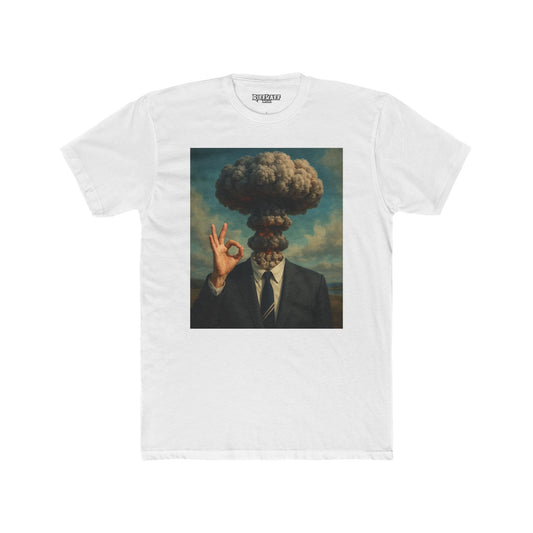 Surrealist Men's Cotton Crew Tee - Explosive Graphic Art - Riff Raff Wear