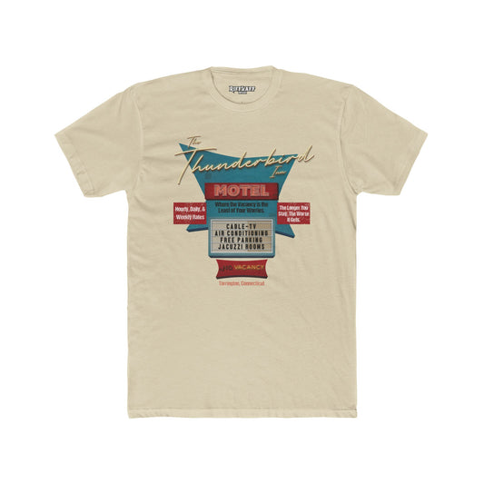 Retro Thunderbird Motel Tee - Unisex Cotton Crew Shirt with Fun Check-in Quote - Riff Raff Wear Underground