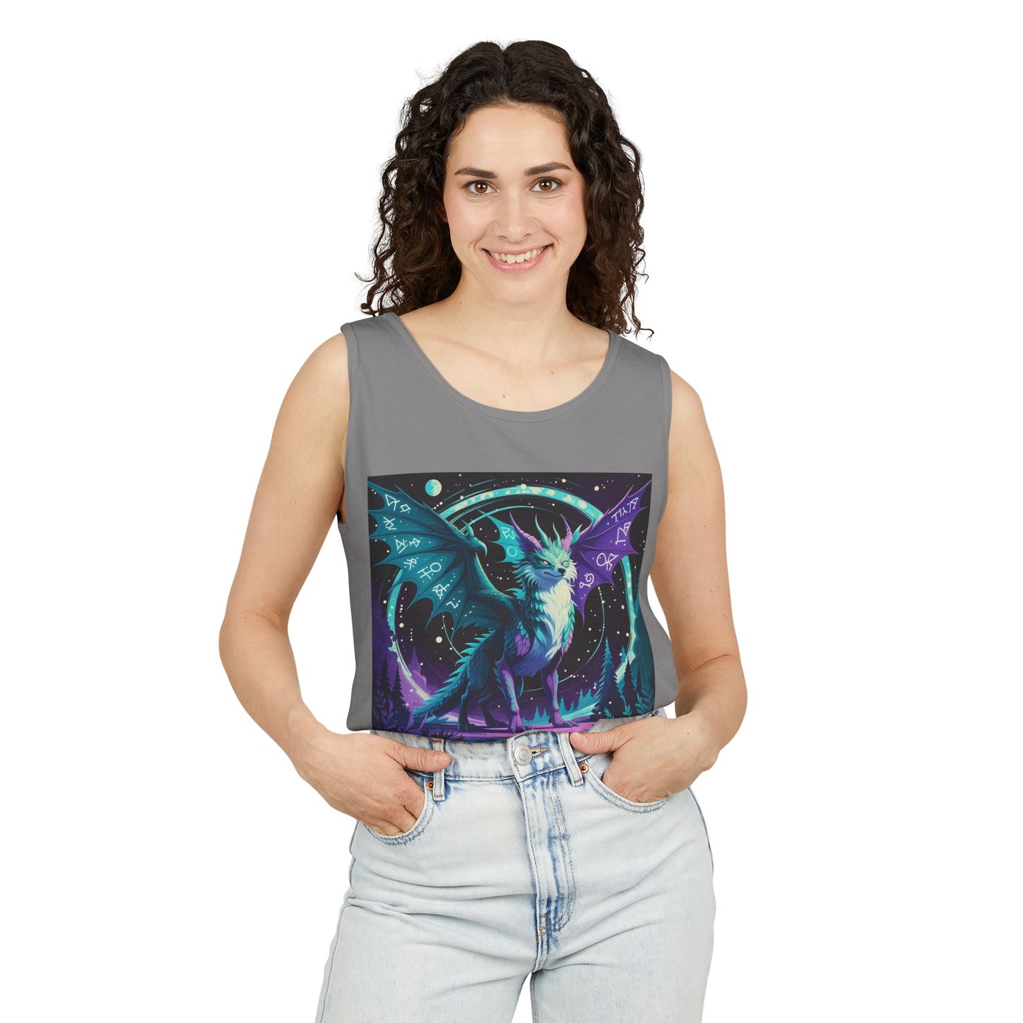 Mystical Dragon Graphic Unisex Tank Top - Perfect for Summer Festivals - Riff Raff Wear