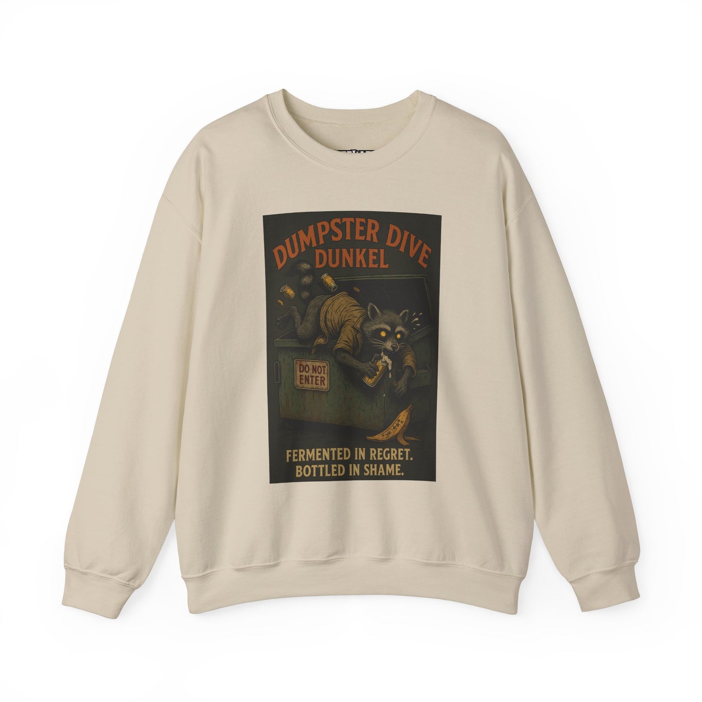 Dumpster Dive Funny Sweatshirt - Unisex Crewneck for Animal Lovers - Riff Raff Wear Underground