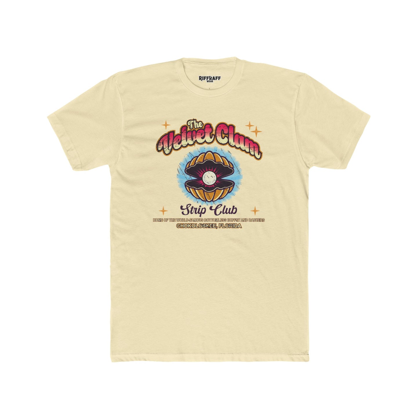 Velvet Clam Unisex Cotton Crew Tee - Funny Graphic T-Shirt with VIP Room Text - Riff Raff Underground