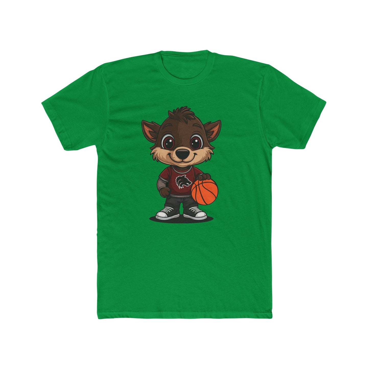 Cute Cartoon Basketball Tee, Unisex Crew Shirt, Fun Graphic T-Shirt, Sporty Casual Wear, Basketball Fan Gift, Everyday Comfort Tee