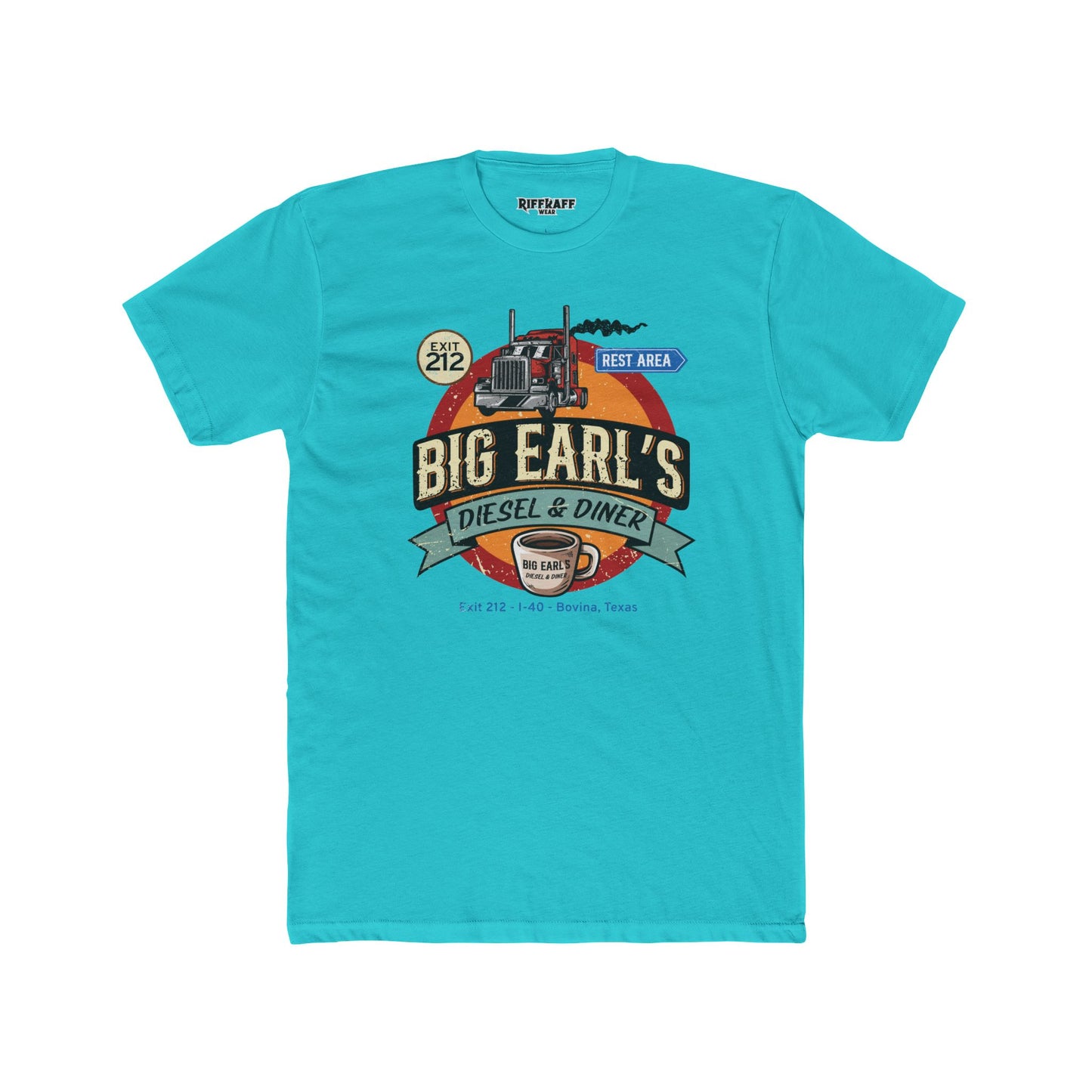 Big Earl's Diesel & Diner Unisex Cotton Crew Tee - Where Regret Gets Refueled - Riff Raff Underground