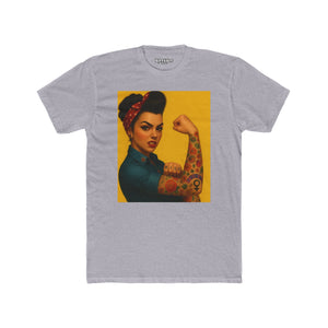 Empowered Woman Unisex Cotton Crew Tee - Vibrant Graphic Tee for Feminist Statement - Riff Raff Wear