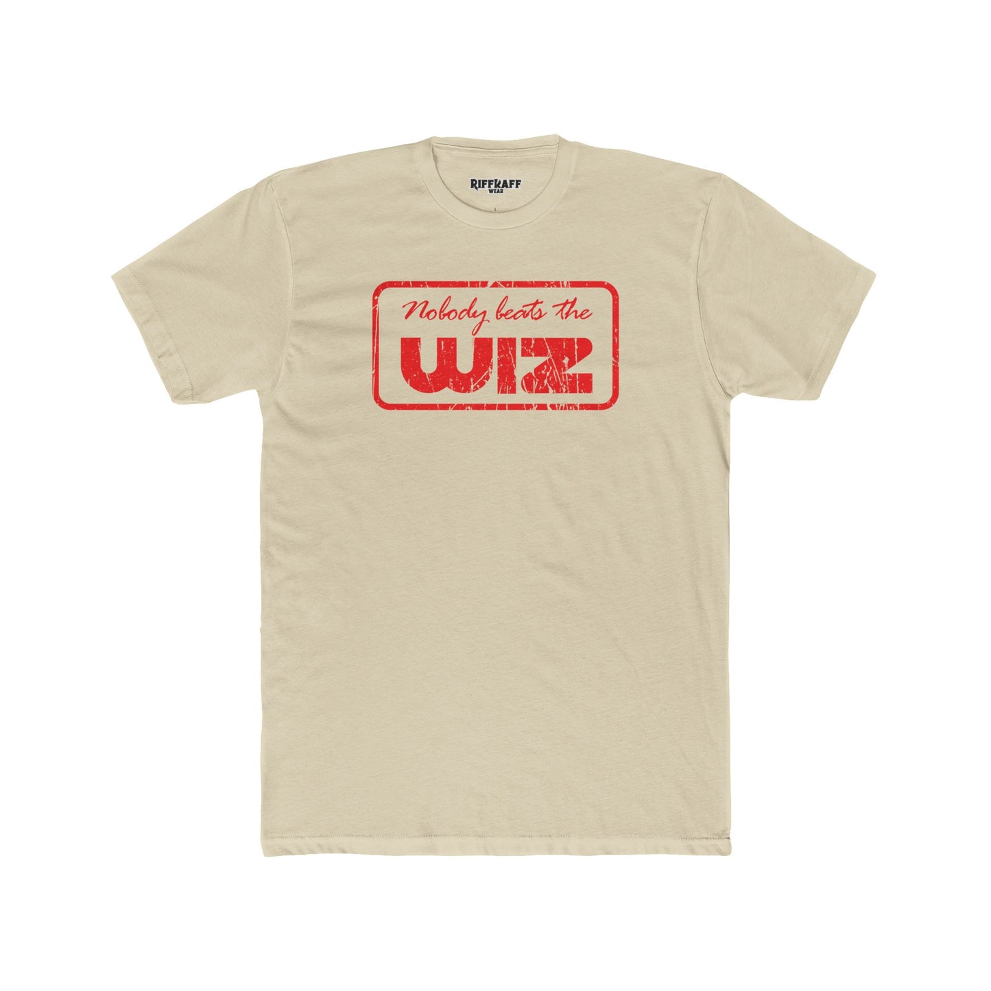 Nobody Beats The Wiz Unisex Cotton Crew Tee - Retro Retail T-Shirt - Riff Raff Wear