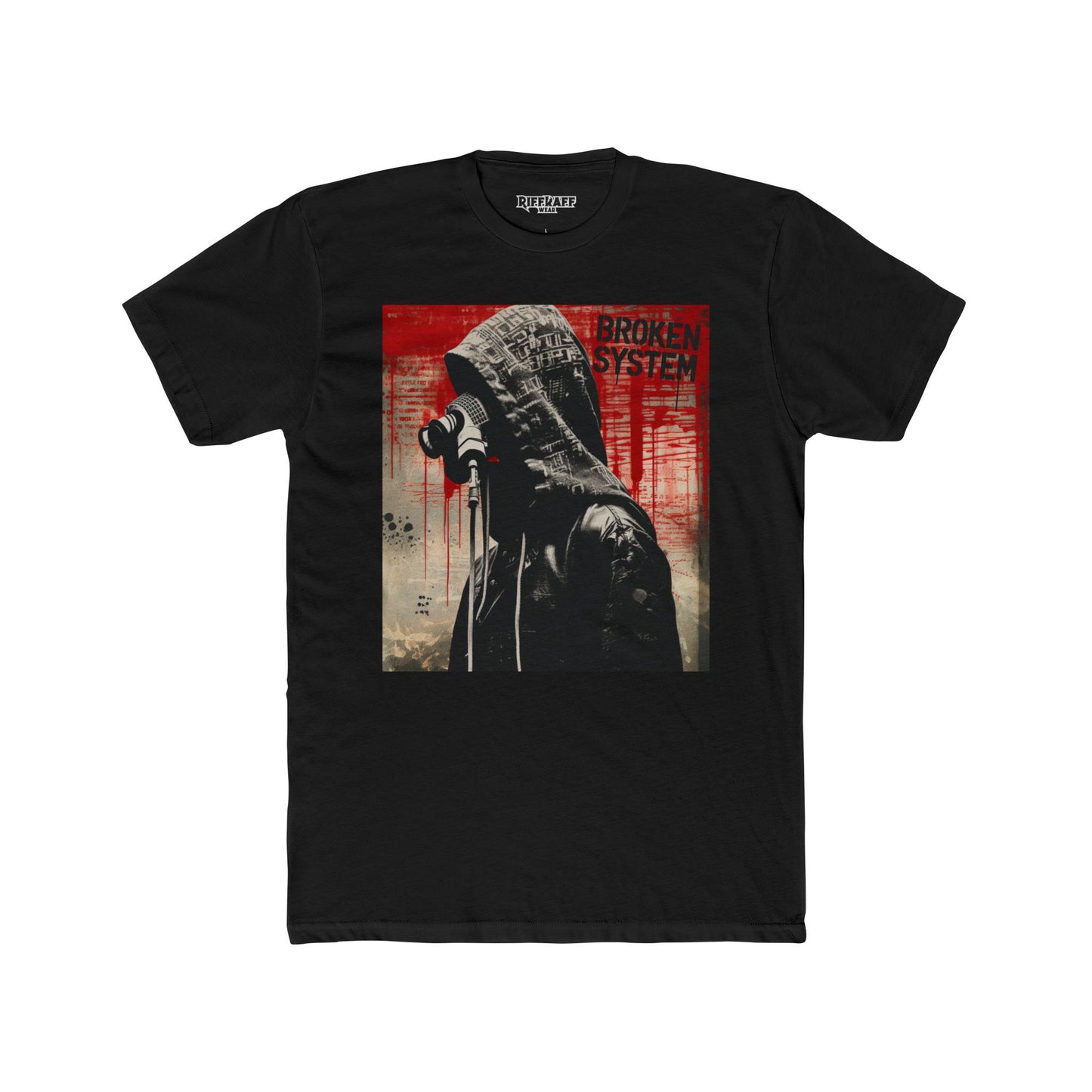 Rebellious Graphic Tee - 'Broken System' Political Art - Riff Raff Wear