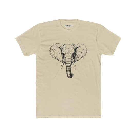 Elephant Design Unisex Cotton Crew Tee, Animal Lover Shirt, Gift for Nature Enthusiasts - Riff Raff Wear