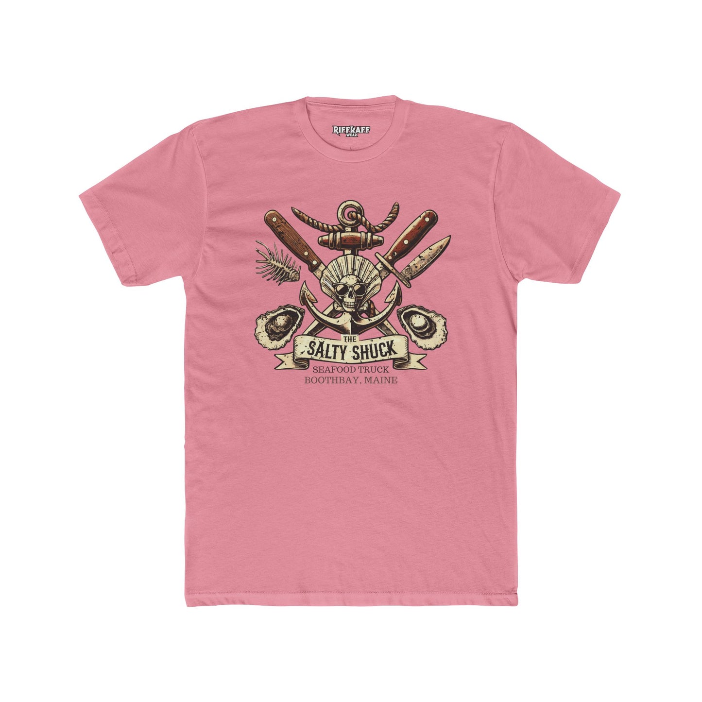 Salty Shuck Seafood Truck Crew Tee | Vintage Inspired Unisex Cotton T-Shirt - Riff Raff Underground