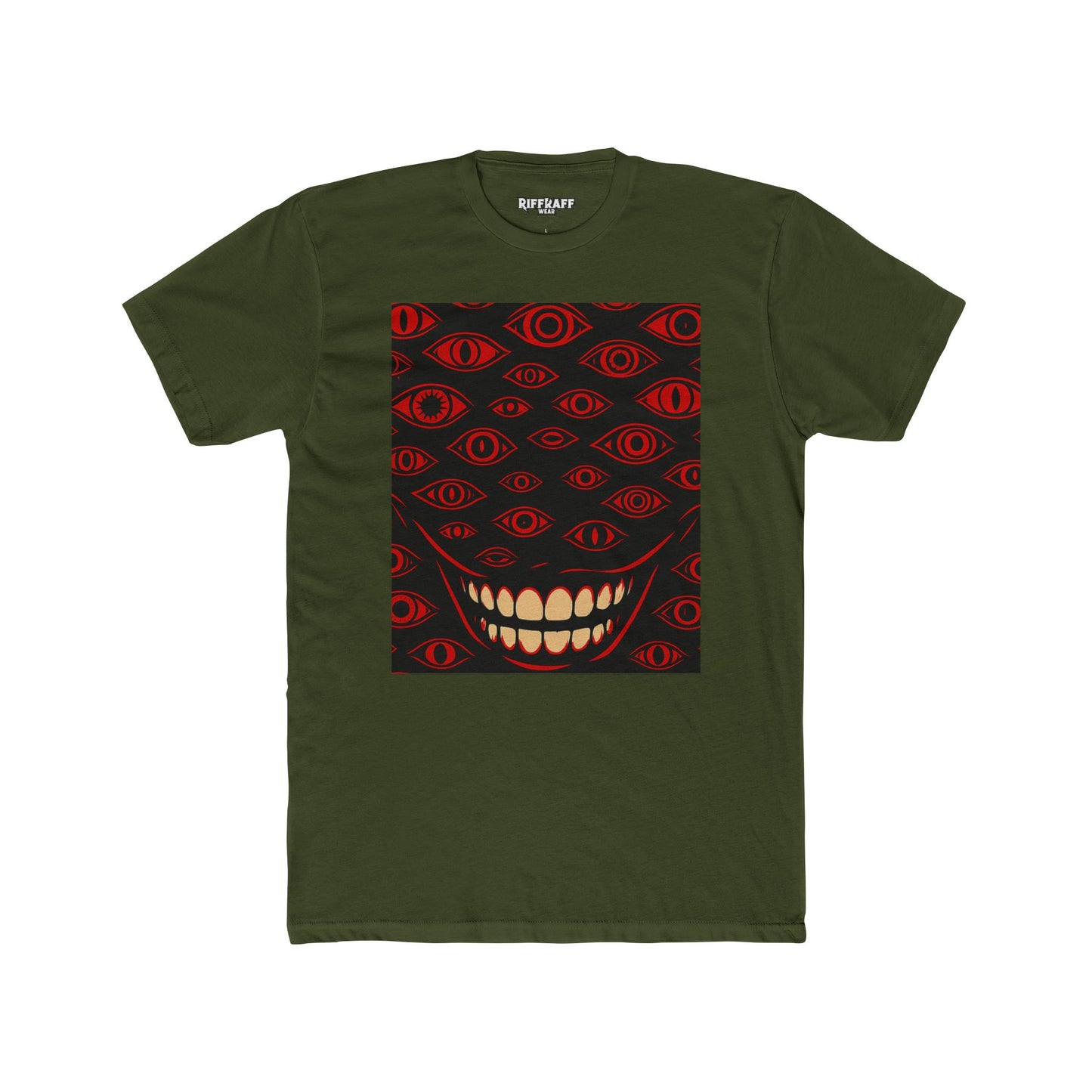 Menacing Smiley Unisex Cotton Crew Tee - Bold Graphic - Riff Raff Wear