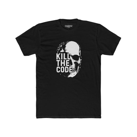 Unisex Cotton Crew Tee - 'Kill The Code' Skull Graphic Shirt for Bold Statement Wear - Riff Raff Wear