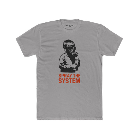 Riot Boy Cotton Crew Tee - 'Spray the System' Graphic - Riff Raff Wear