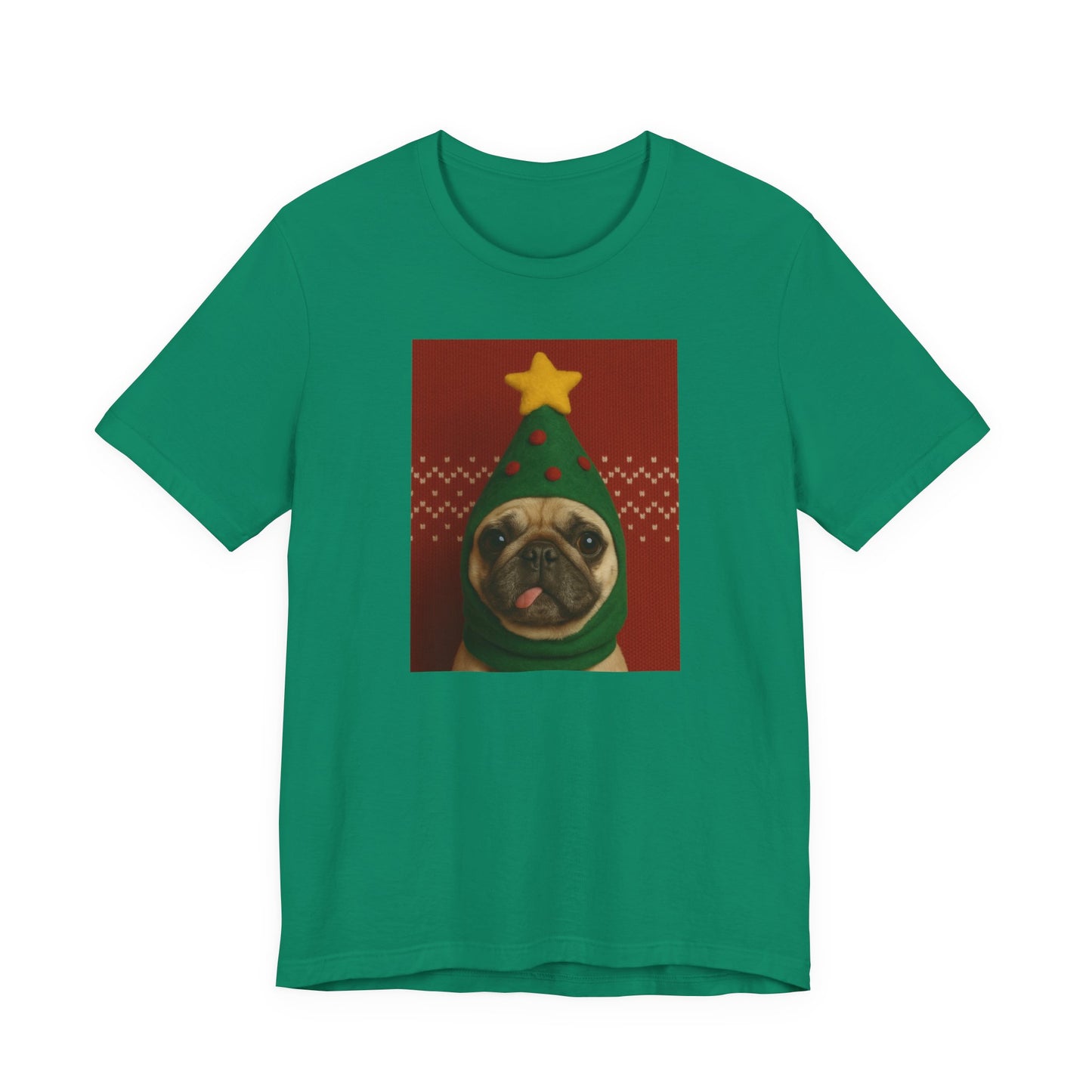 Christmas Pug Tee | Unisex Jersey Short Sleeve Tee, Fun Holiday T-Shirt, Cute Dog Shirt, Gift for Pet Lovers, Festive Apparel, Party Wear - Riff Raff Wear