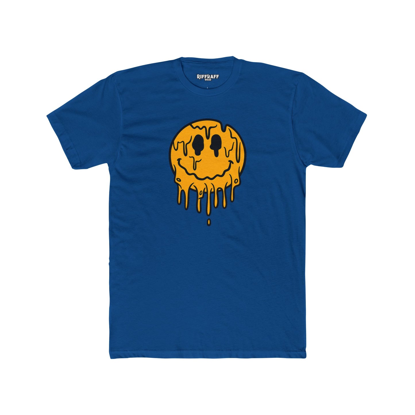 Drippy Smiley Face Tee - Unisex Cotton Crew Tee for Fun, Casual Wear, Trendy Outfit, Unique Gift, Festival Apparel, Streetwear - Riff Raff Wear