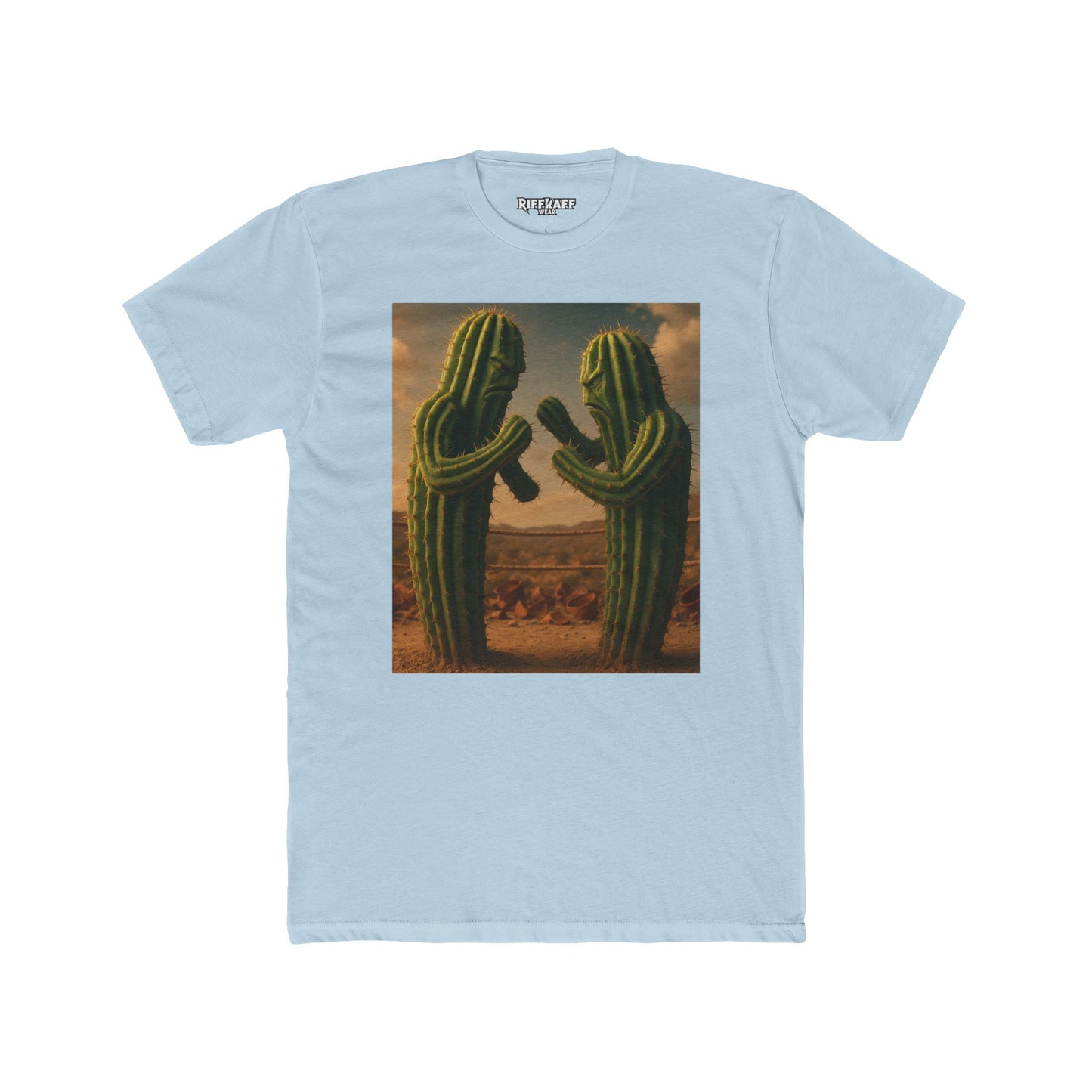 Funny Cactus Fight Club Crew Tee - Unique Unisex Cotton T-Shirt - Riff Raff Wear