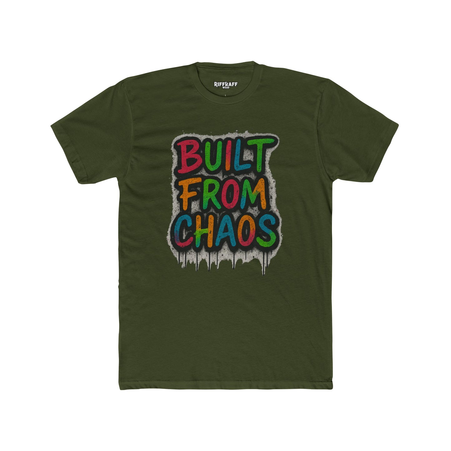 Unisex Cotton Crew Tee - Built From Chaos Graphic T-Shirt - Riff Raff Wear