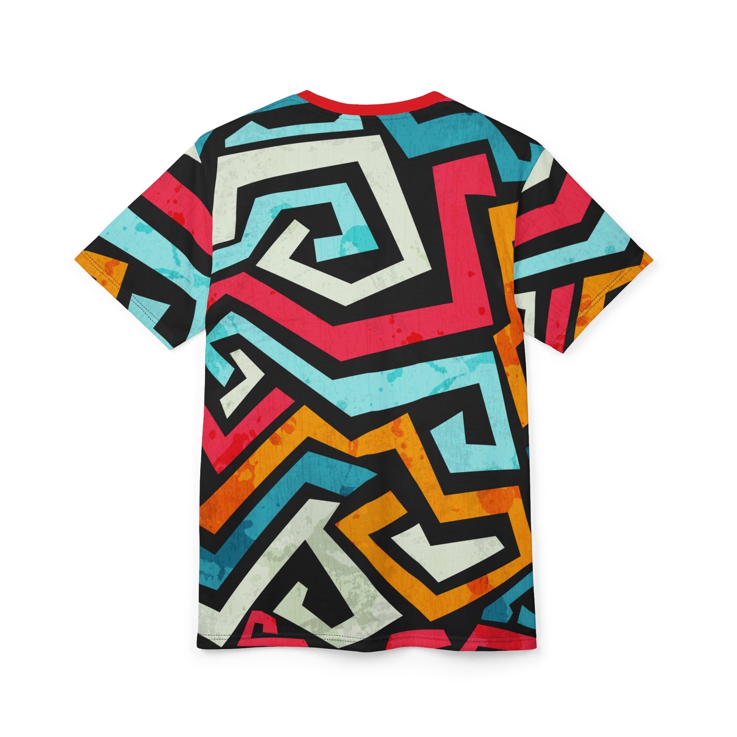 Colorful Geometric Unisex Tee - Stylish and Unique Cut & Sew Design - Riff Raff Wear